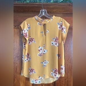 Alice Blue Mustard Floral Blouse